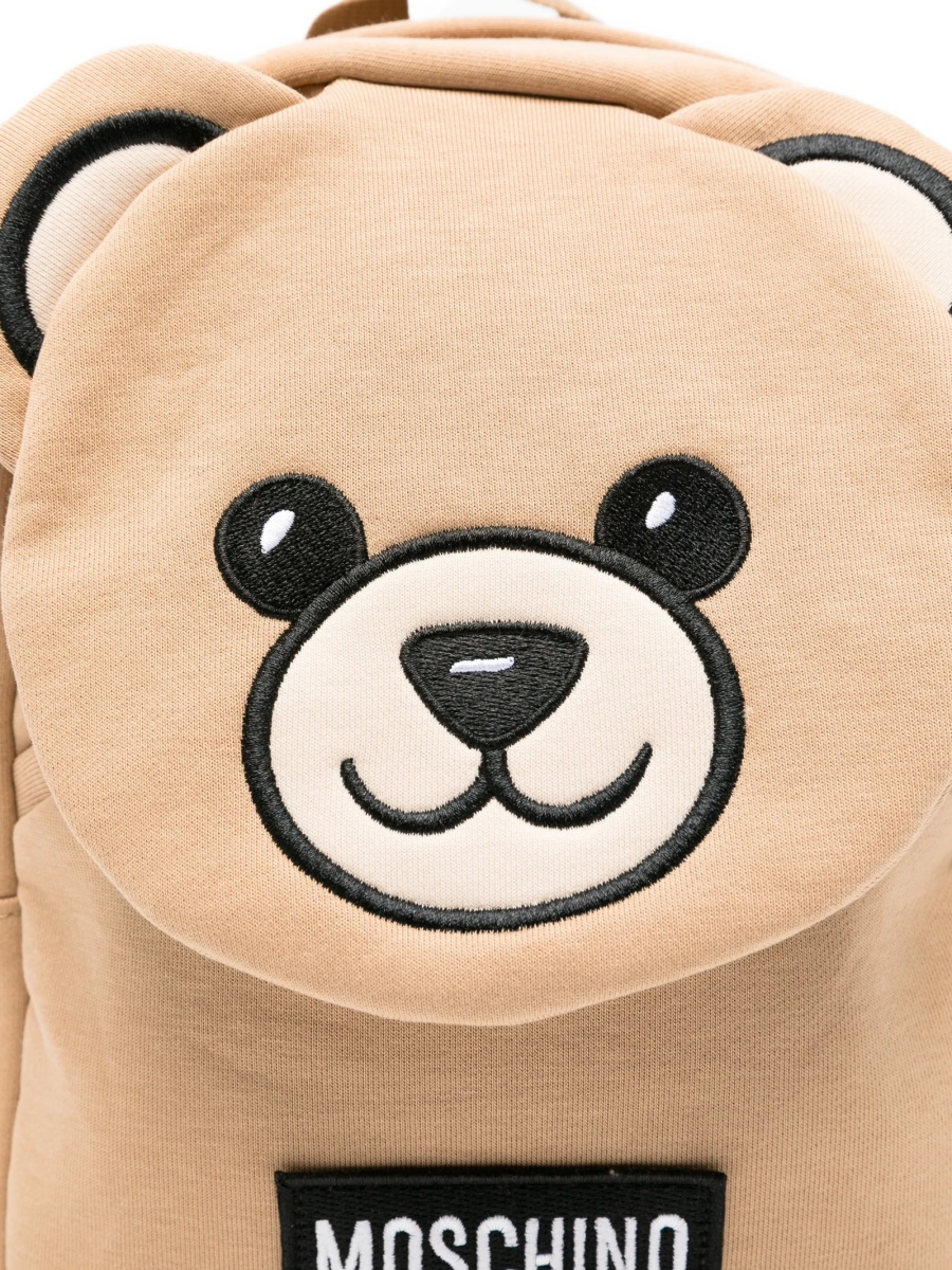 Rucsac Moschino maro din bumbac si polyester - Img 3