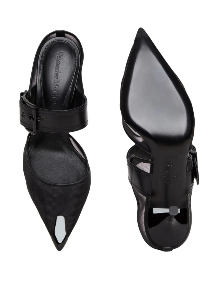 Saboti Alexander McQueen negri din piele si nylon - Img 4