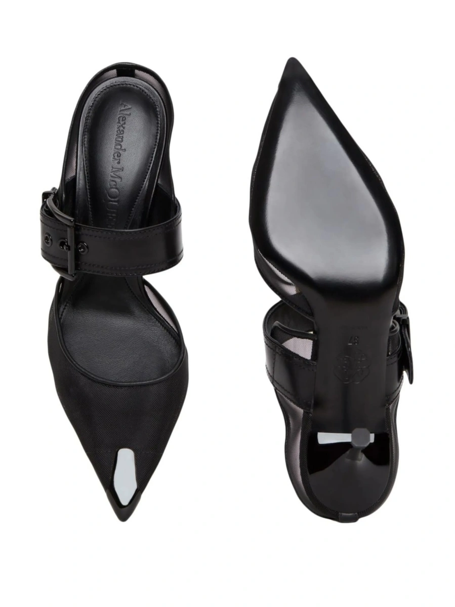 Saboti Alexander McQueen negri din piele si nylon - Img 4