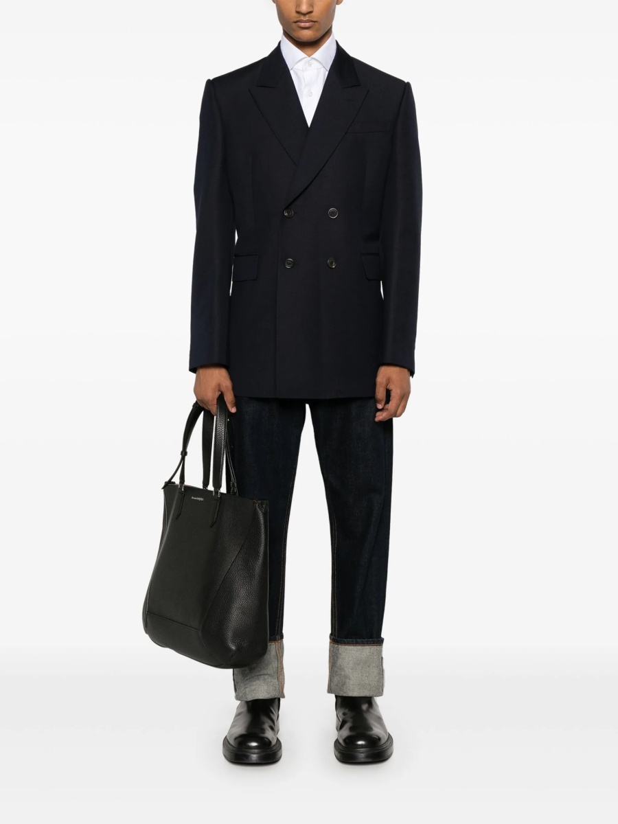 Sacou Alexander McQueen albastru din lana si mohair - Img 2