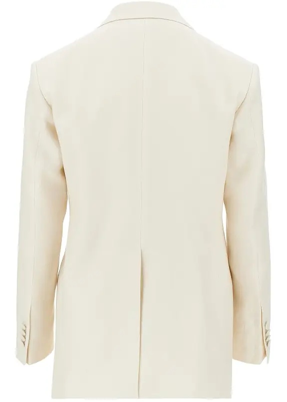 Sacou Double-breasted linen twill jacket - Img 3