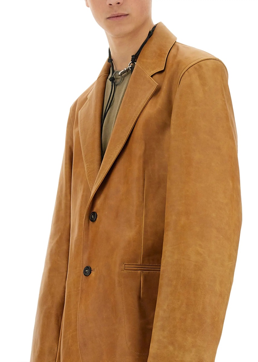 Sacou Leather Opening Blazer - Img 4
