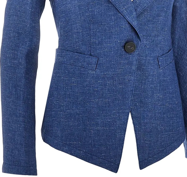 Sacou Linen-blend chambray single-breasted jacket - Img 2