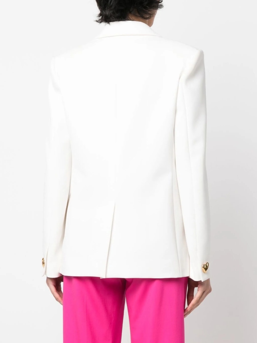 Sacou Moschino alb din polyester si poliuretan - Img 4