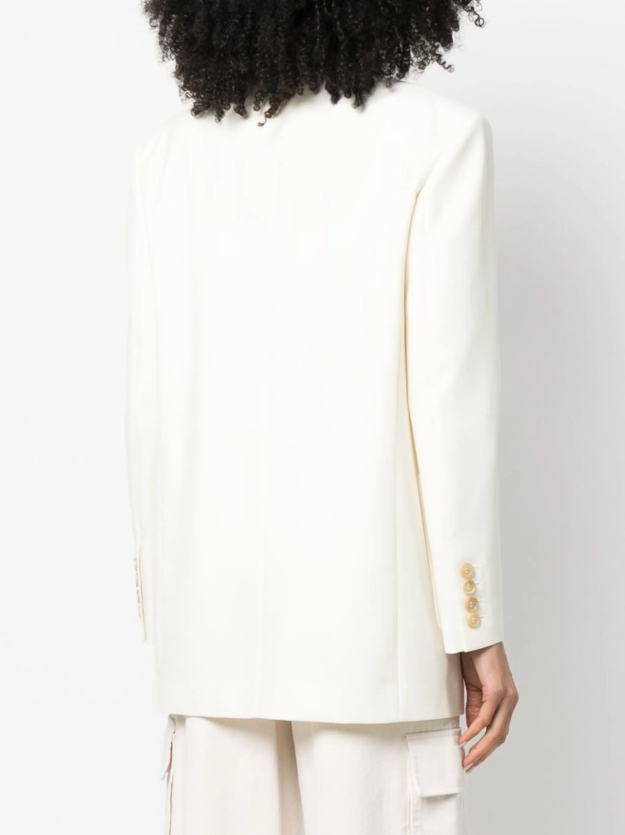 Sacou Palm Angels alb din bumbac si polyester - Img 4