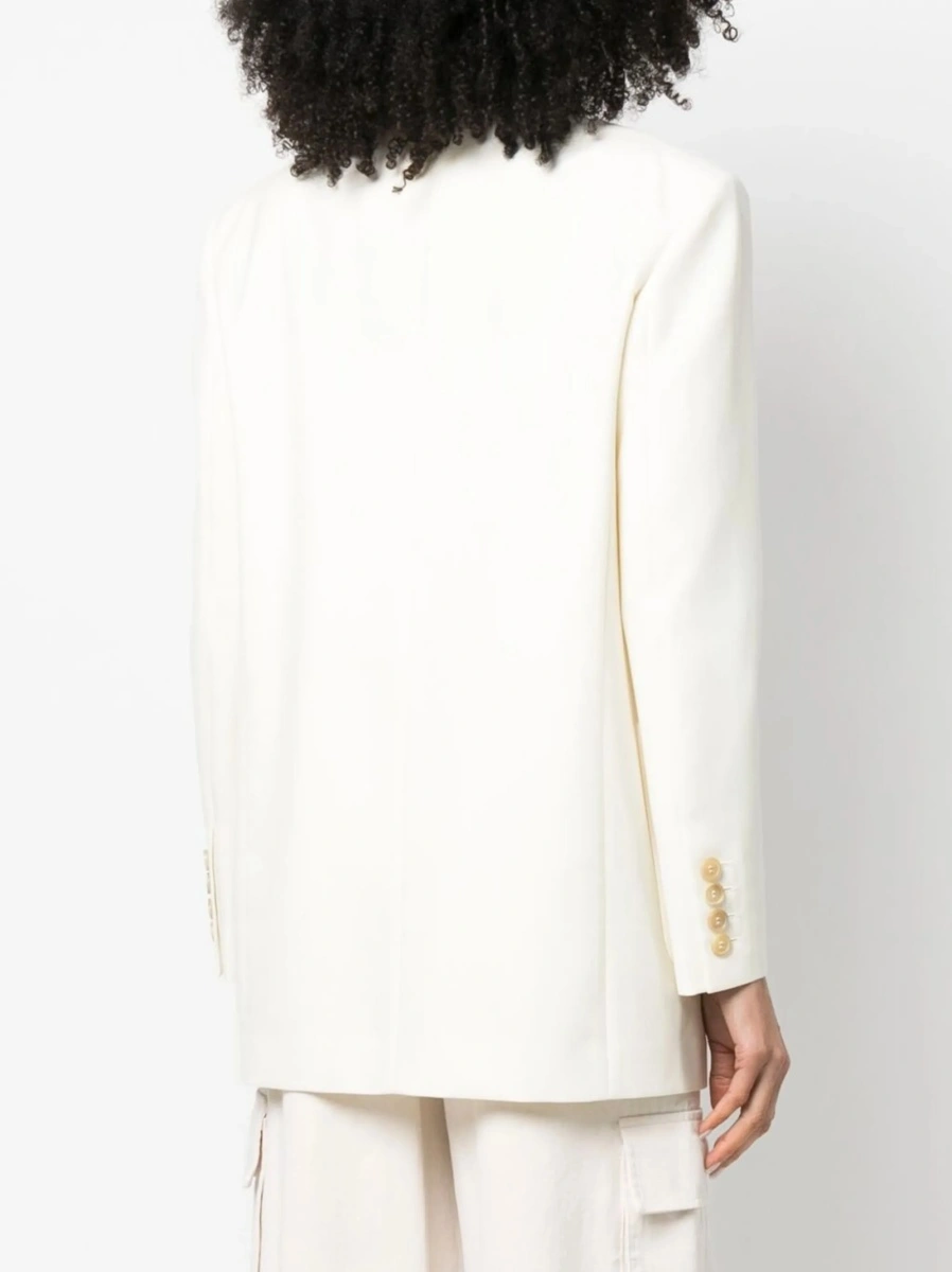 Sacou Palm Angels alb din bumbac si polyester - Img 4
