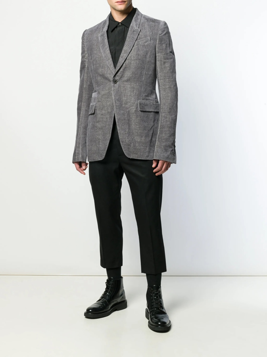 Sacou Rick Owens gri din bumbac si in - Img 2