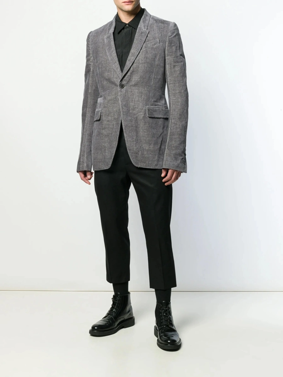 Sacou Rick Owens gri din bumbac si in - Img 2