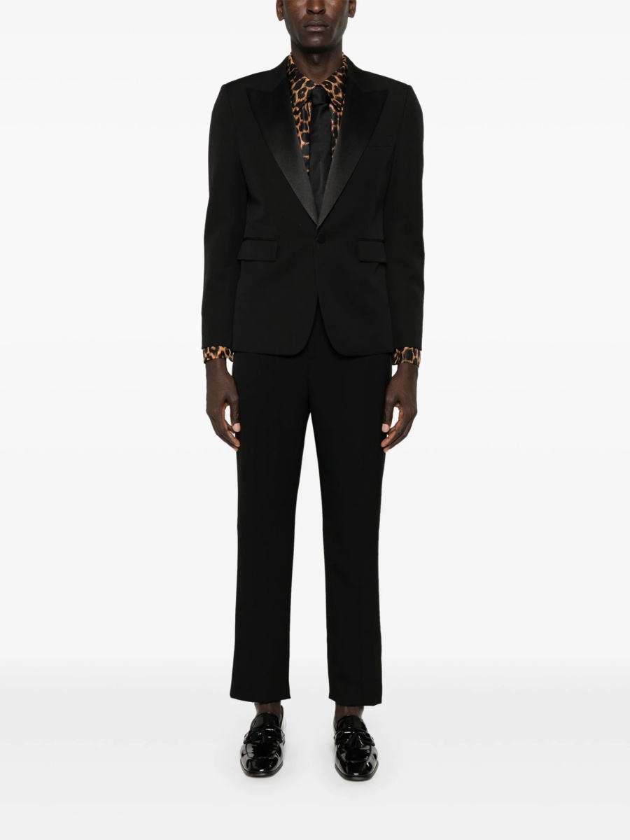 Sacou Saint Laurent negru din lana si polyester - Img 2