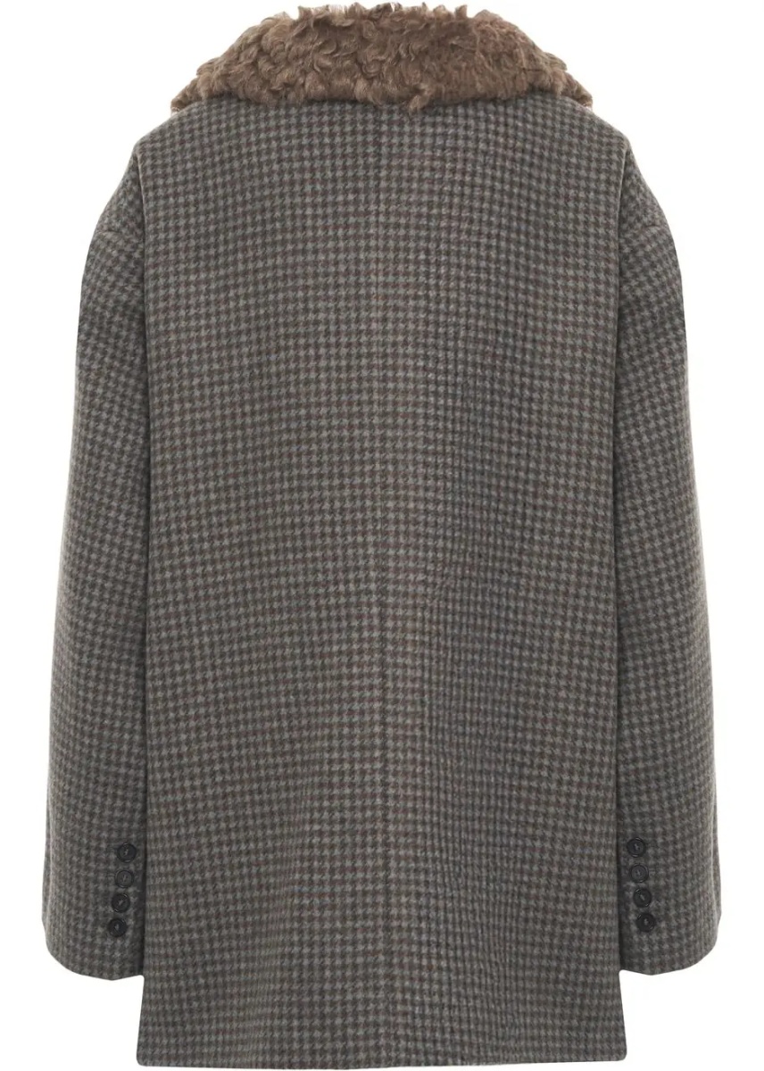 Sacou Single-breasted blazer with fur collar - Img 3