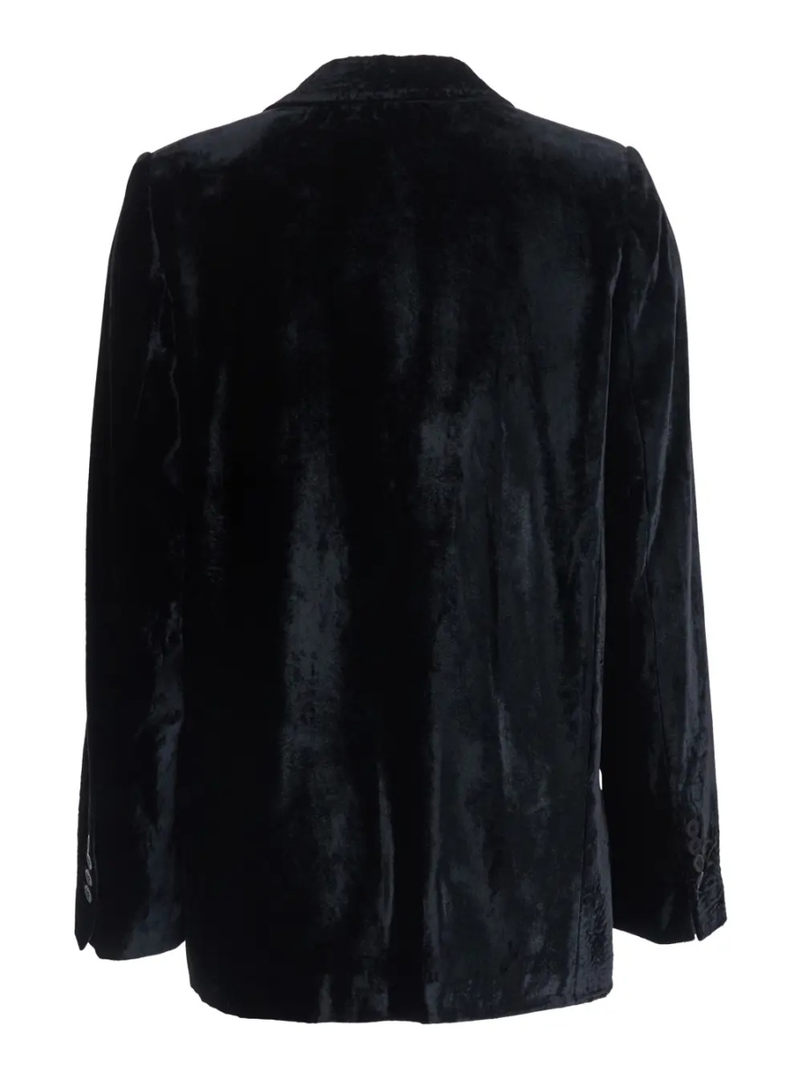 Sacou Velvet blazer with elegant details and black color for women - Img 2