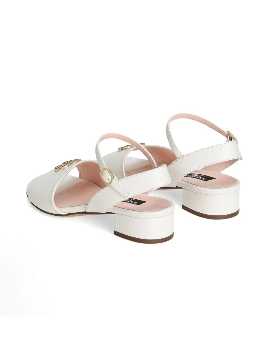 Sandale Dolce &amp; Gabbana albe din piele - Img 3