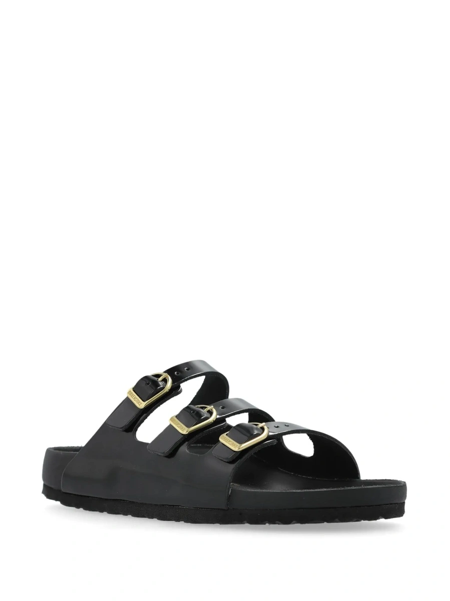 Sandale 'Florida' Black Sandals with Adjustable Buckle and Three Straps in Leather for Women - Img 5