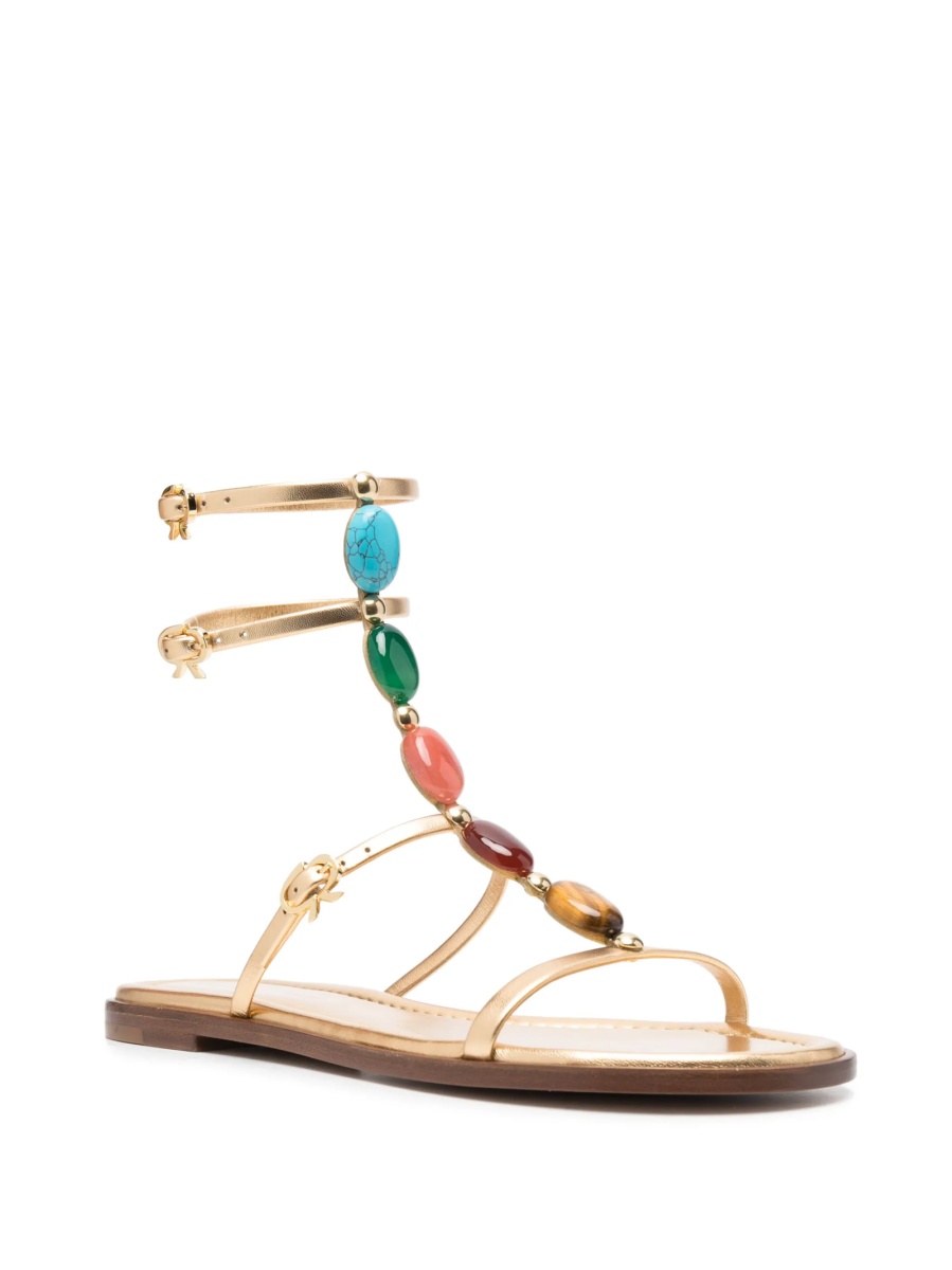 Sandale Gianvito Rossi aurii din piele - Img 2