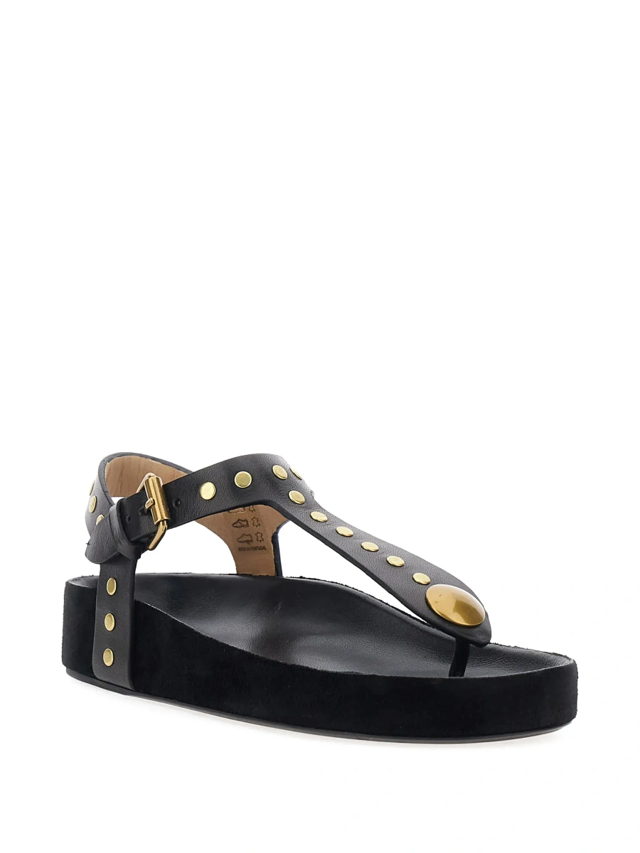 Sandale Isabel Marant negre din piele 'Enore' - Img 5