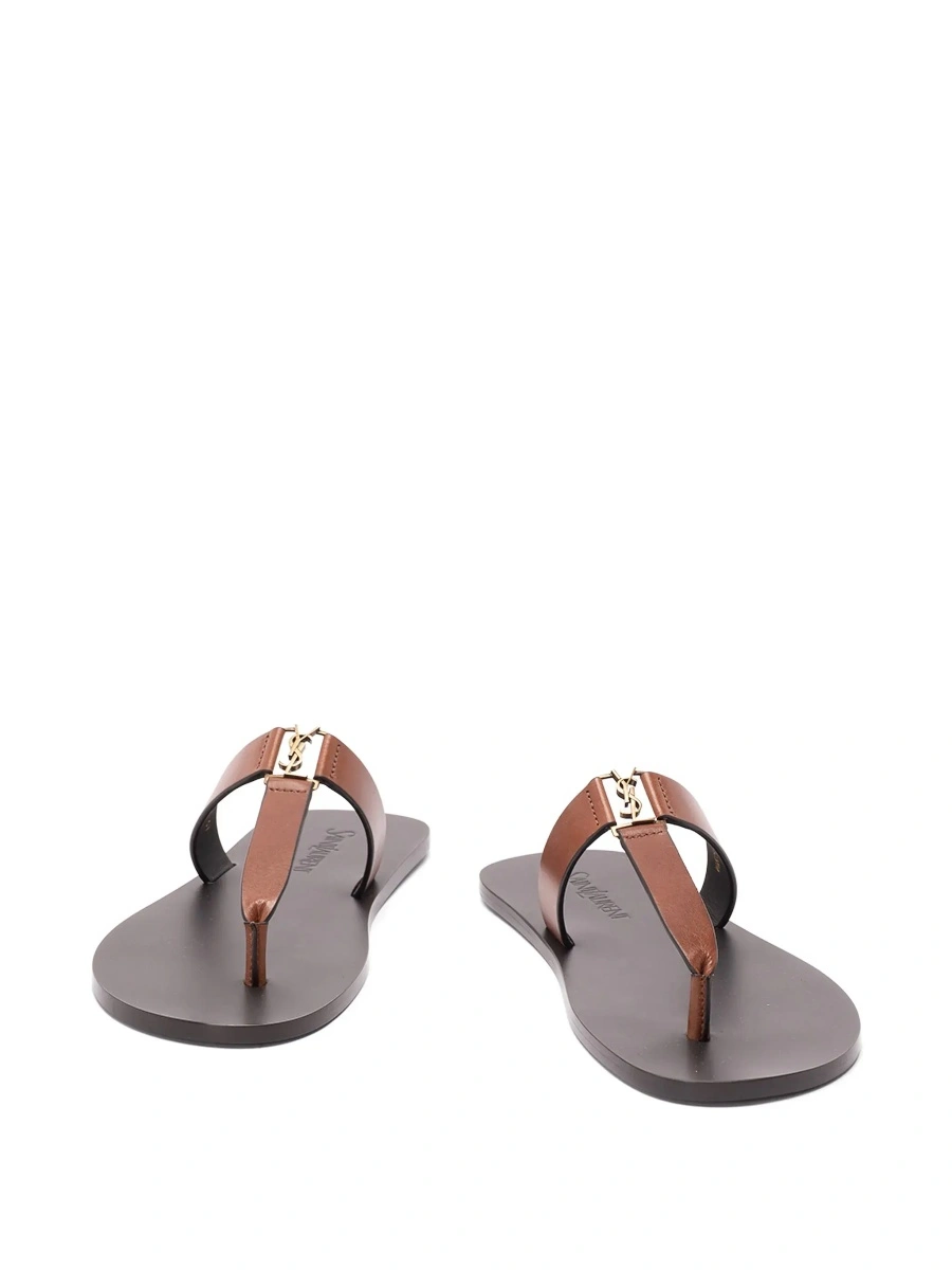 Sandale Saint Laurent maro din piele 'BABYLONE' - Img 6