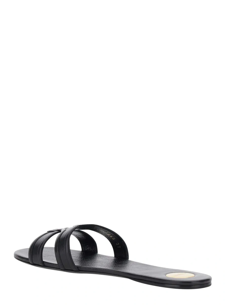 Sandale Saint Laurent negre din piele - Img 3