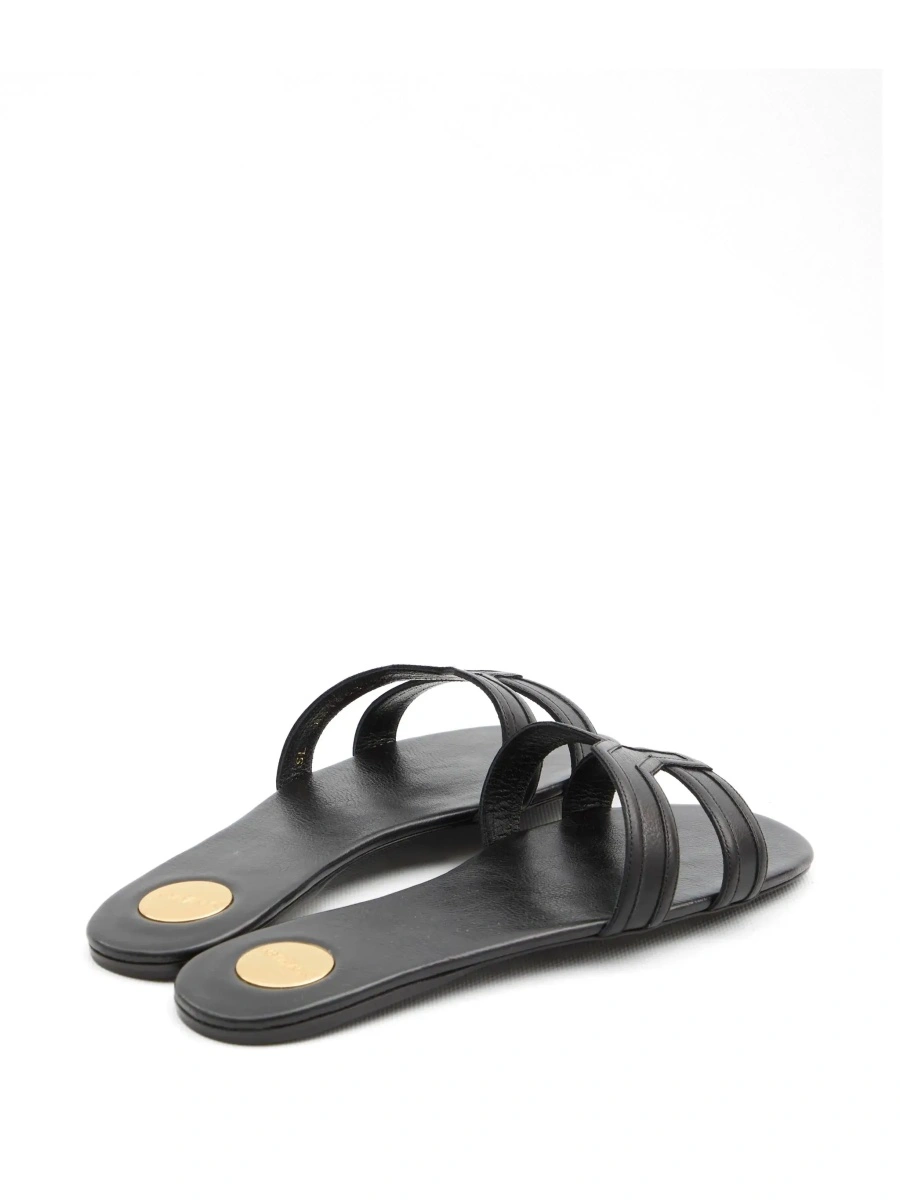 Sandale Saint Laurent negre din piele - Img 6