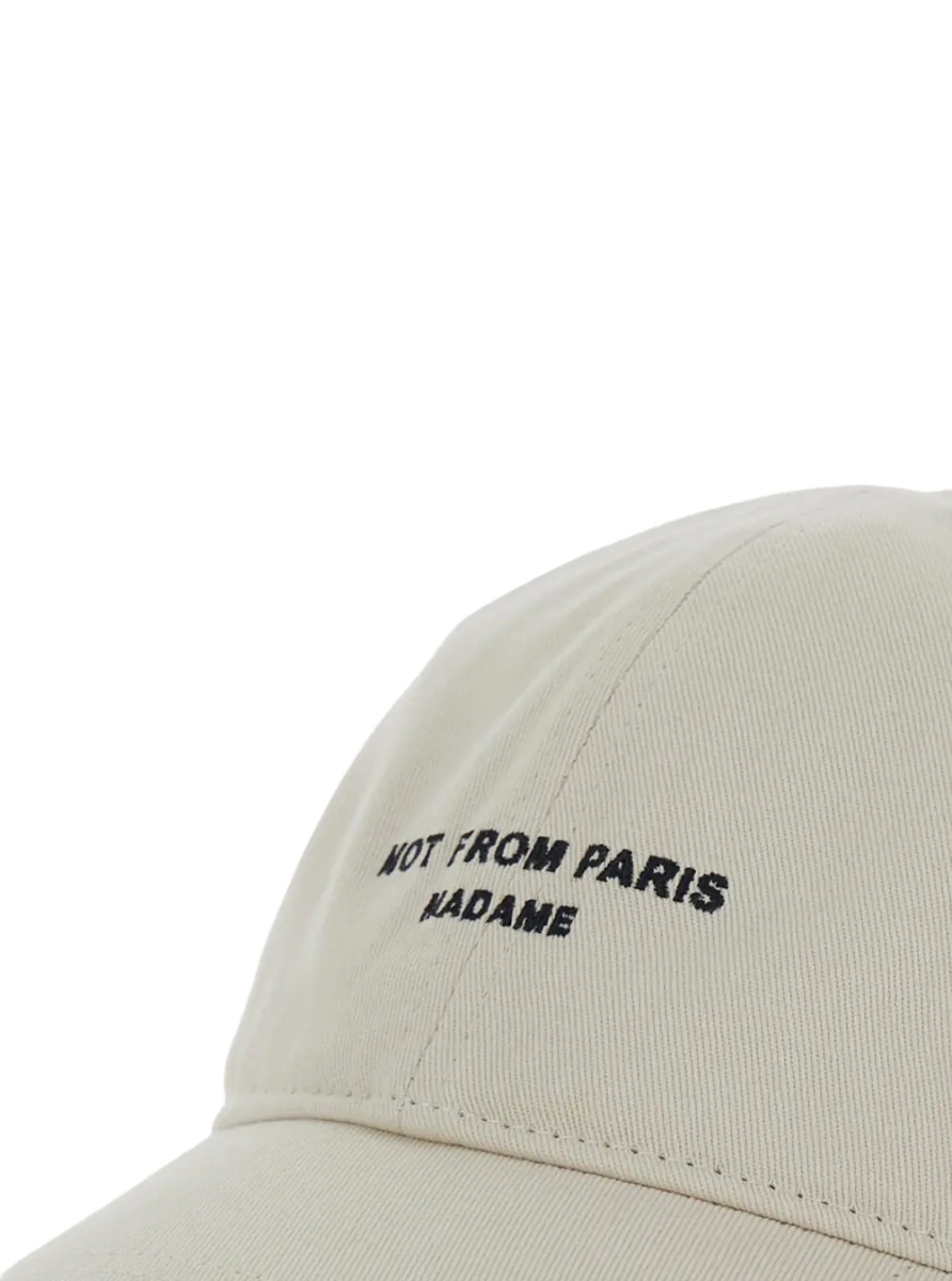 Sapca Beige Baseball Cap with Slogan Print on the Front in Cotton for Men - Img 3