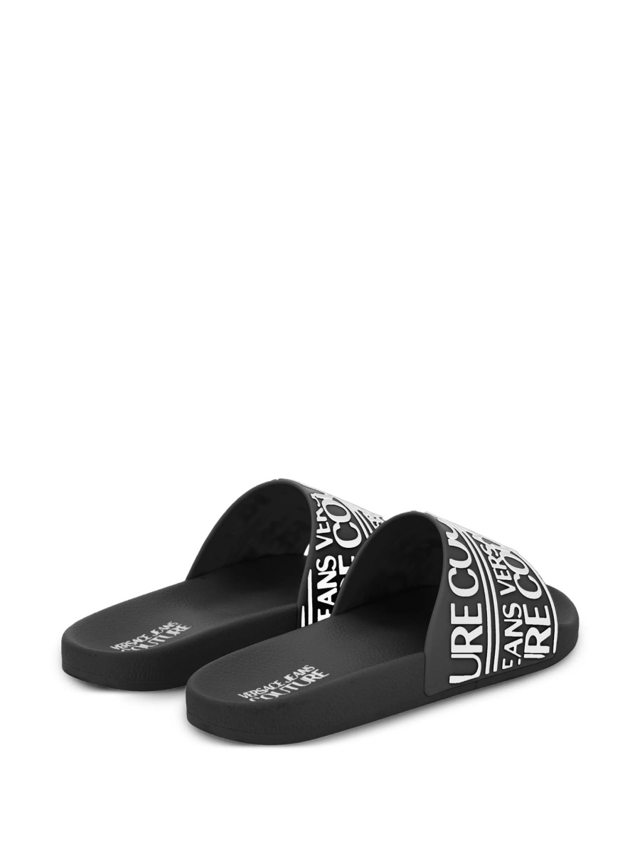 Slapi Versace Jeans Couture negri din cauciuc - Img 3