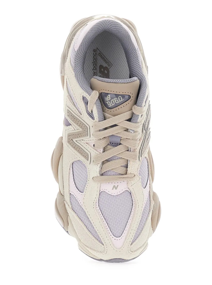 Sneakers '9060' Pink Low Top Sneakers with insert design and logo patch on the side in fabric and leather unisex - Img 4