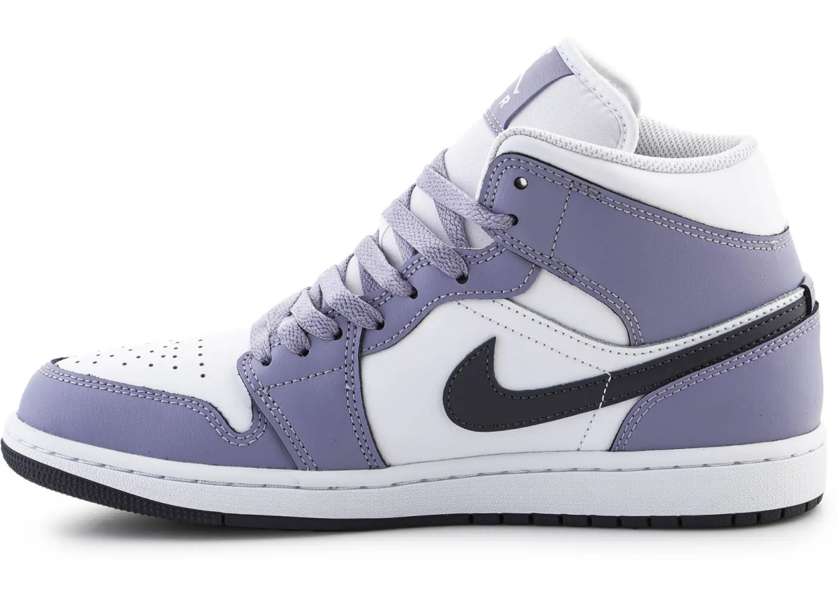Sneakers Air Jordan 1 MID White/Dark Blue Grey Blanc/Bleu Gris Fonce - Img 4