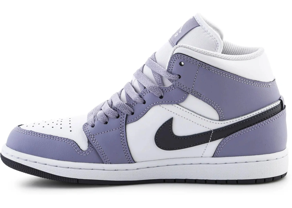 Sneakers Air Jordan 1 MID White/Dark Blue Grey Blanc/Bleu Gris Fonce - Img 4