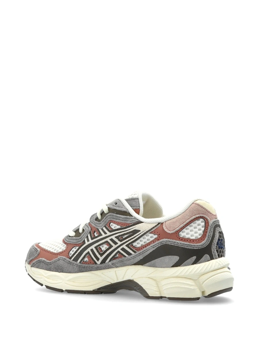 Sneakers ASICS gri din material textil si piele intoarsa - Img 4