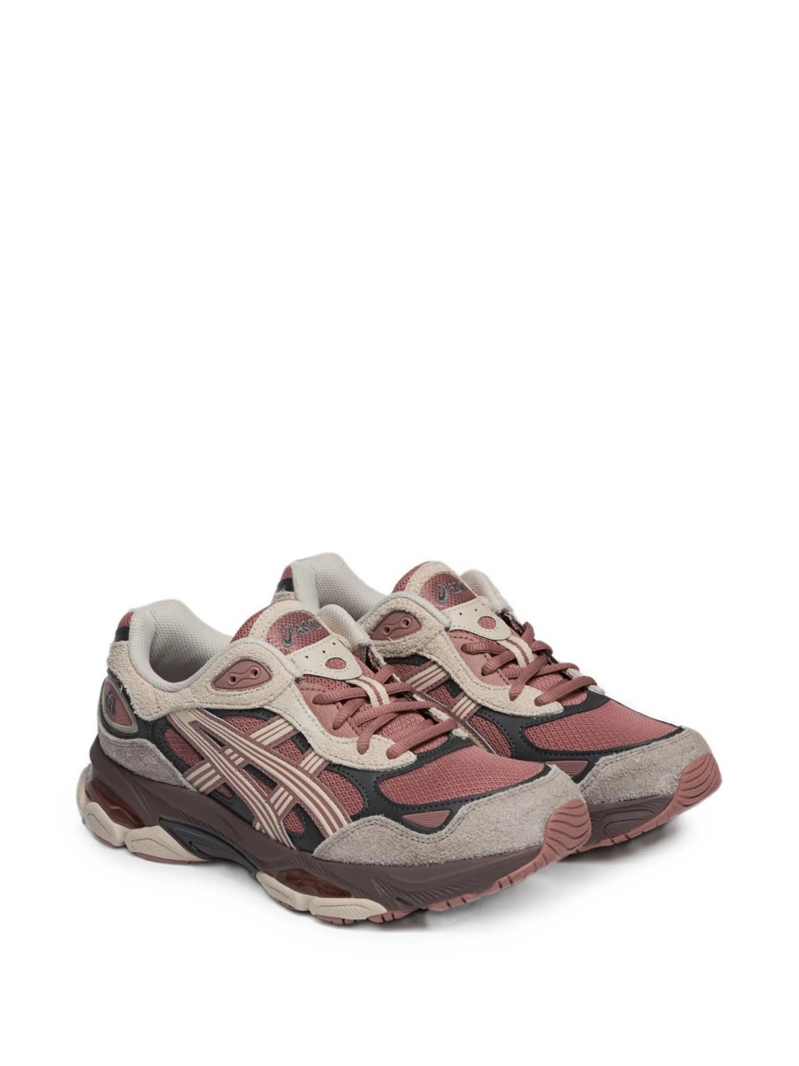 Sneakers ASICS roz din piele intoarsa si material textil - Img 2