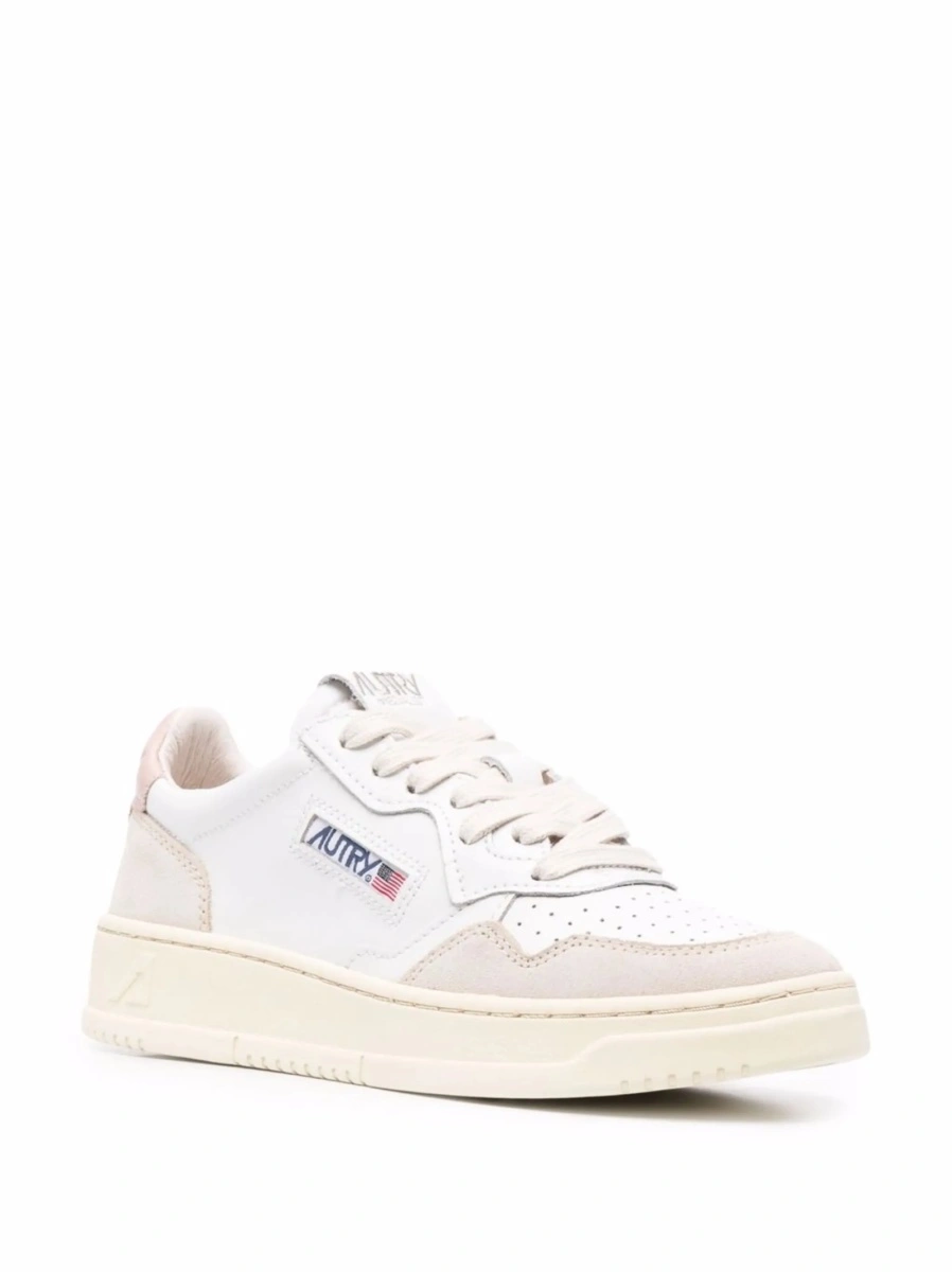 Sneakers AUTRY albi din piele intoarsa si piele - Img 2