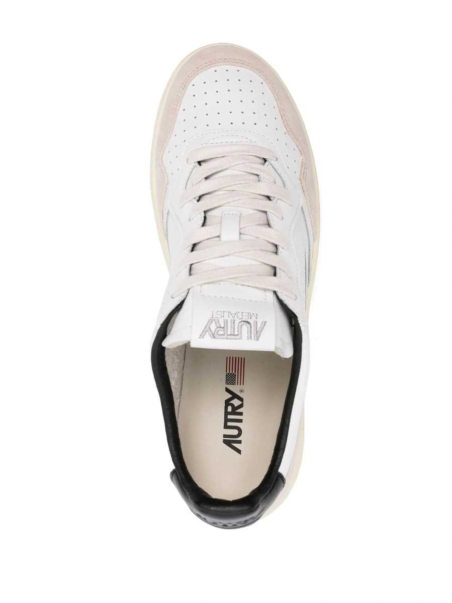 Sneakers AUTRY albi din piele si piele intoarsa 'Medalist Low' - Img 6