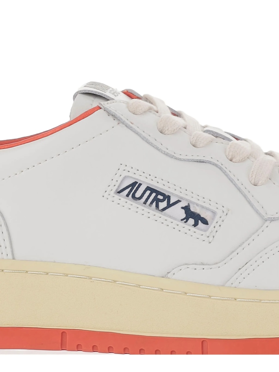 Sneakers Autry X Maison Kitsune albi din piele - Img 5