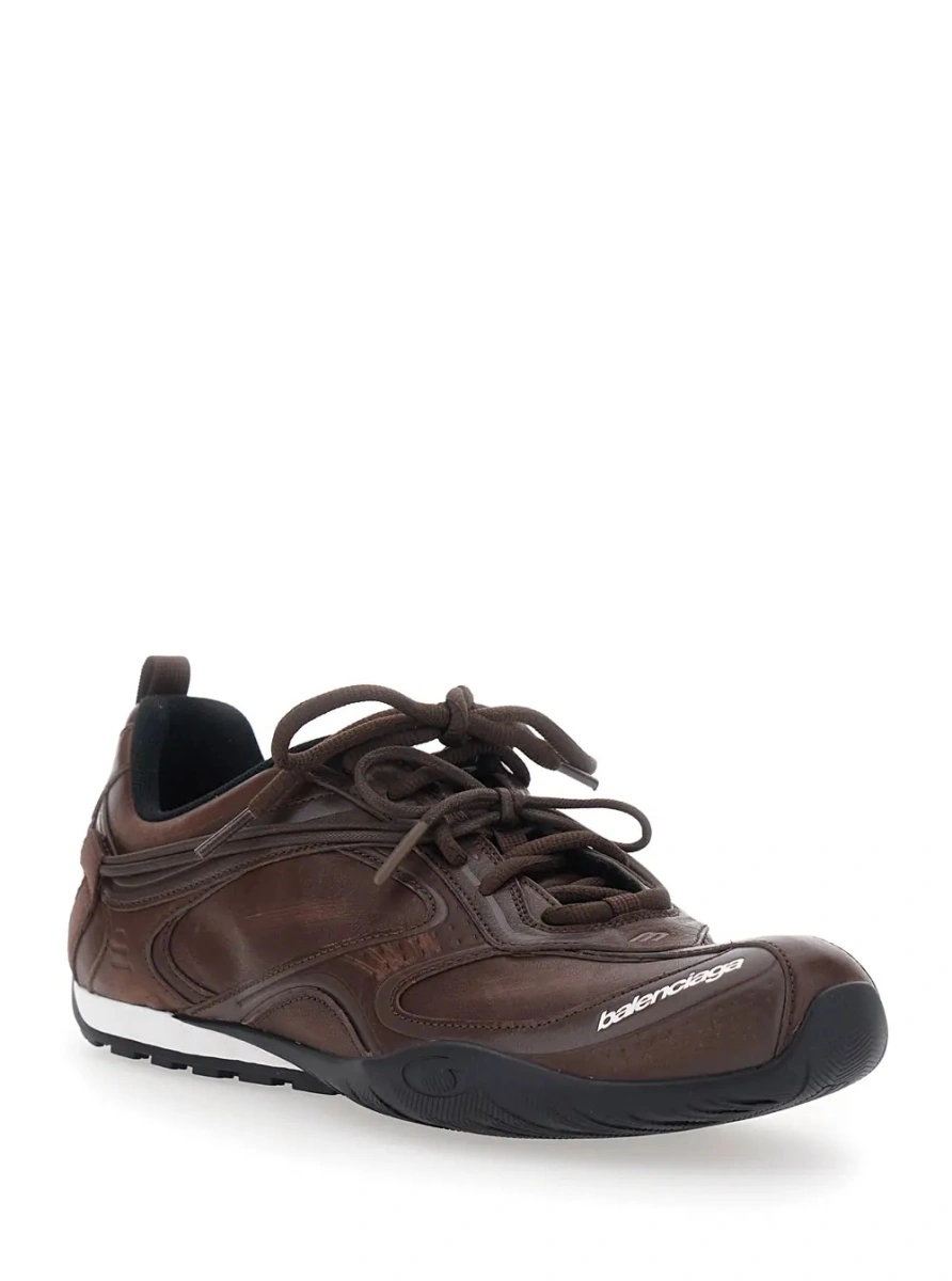 Sneakers Balenciaga maro din piele 'Radar' - Img 2