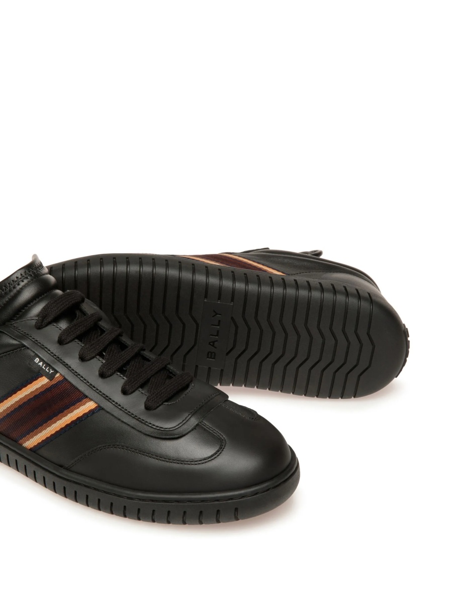 Sneakers Bally negri din piele si piele intoarsa - Img 4