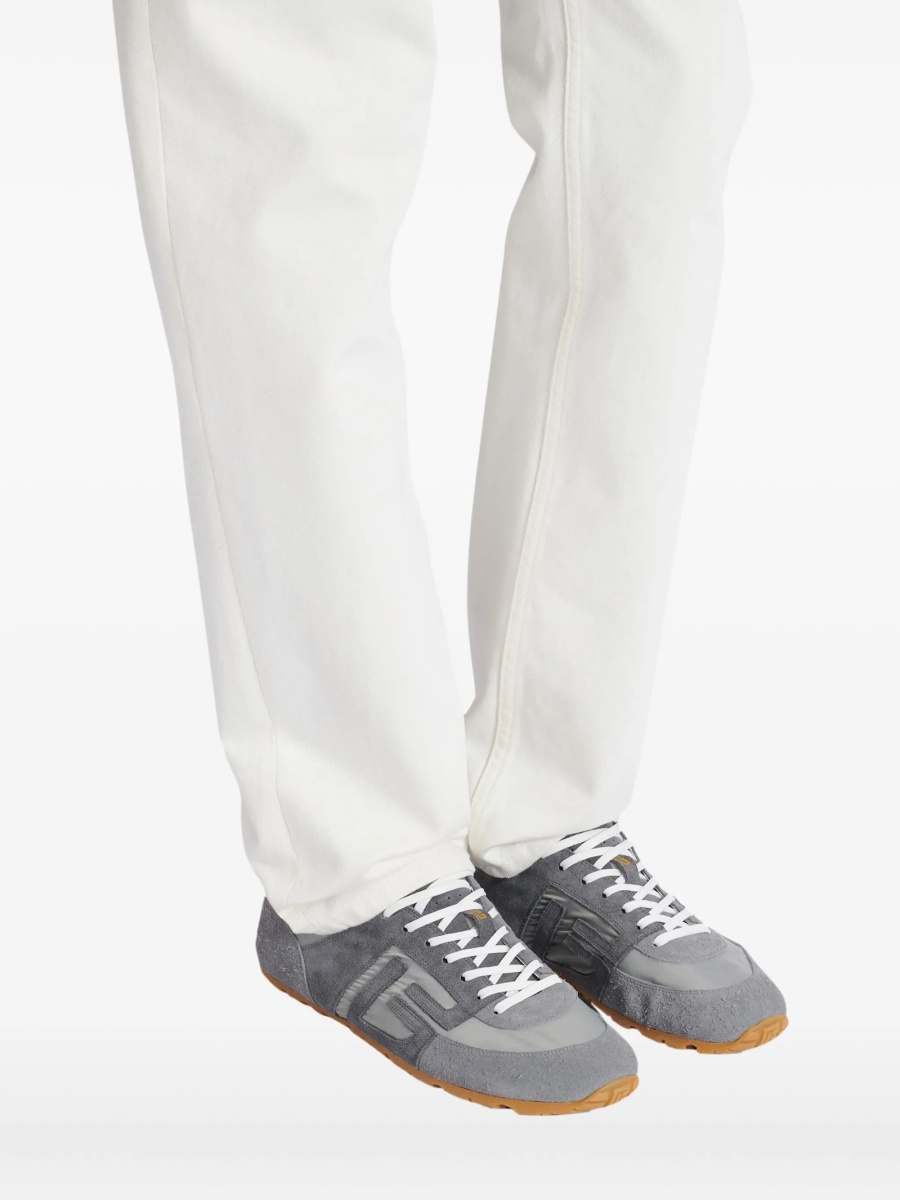 Sneakers Balmain gri din piele intoarsa si nylon - Img 5