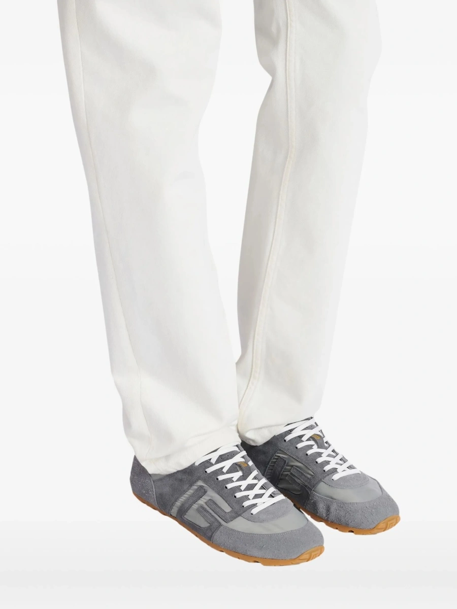 Sneakers Balmain gri din piele intoarsa si nylon - Img 5