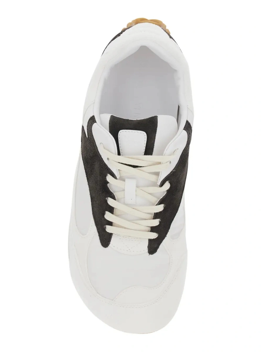 Sneakers Bottega Veneta albi din piele 'ORBIT FLASH' - Img 4