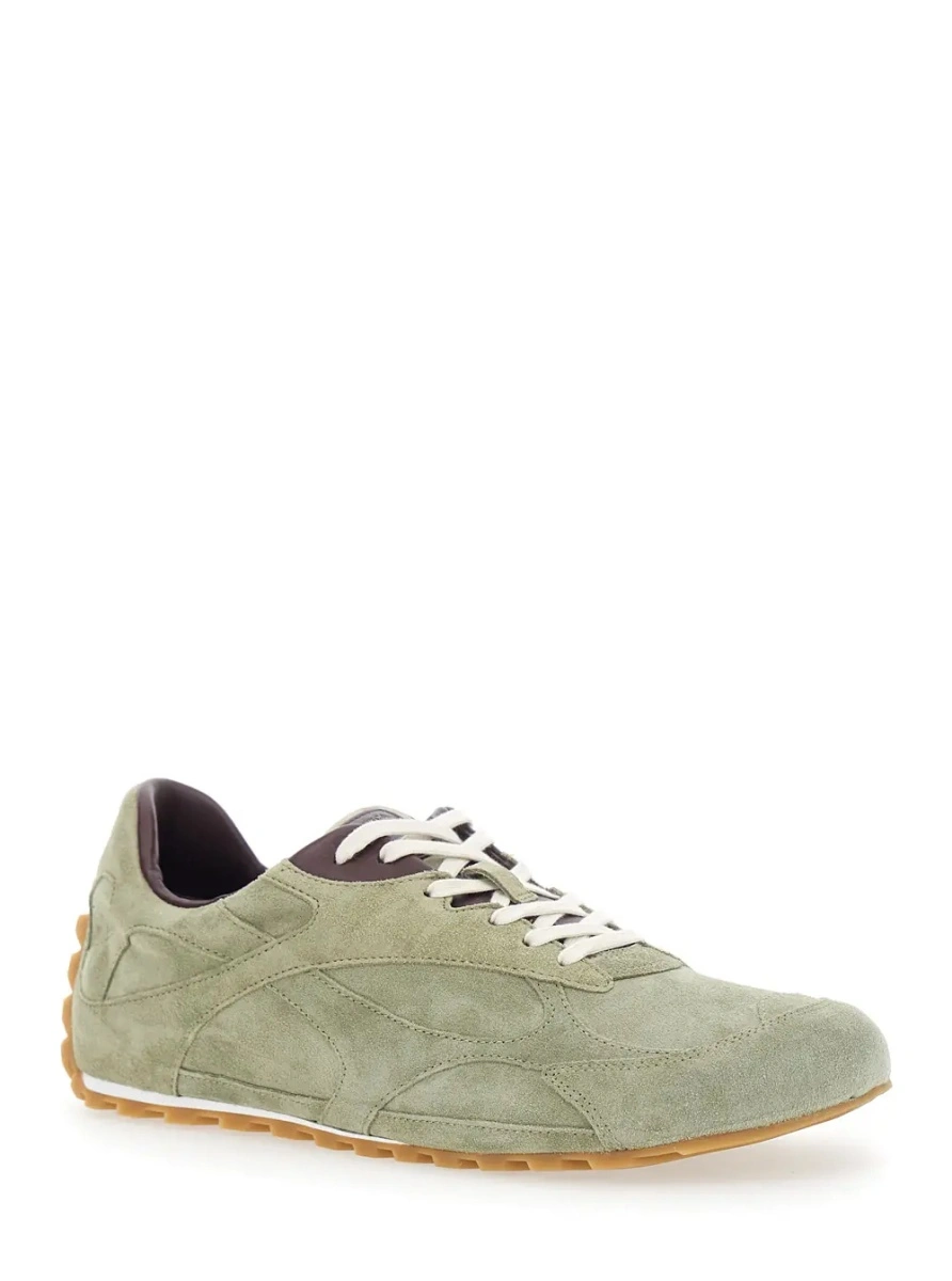 Sneakers Bottega Veneta verzi din piele intoarsa 'Orbit' - Img 2
