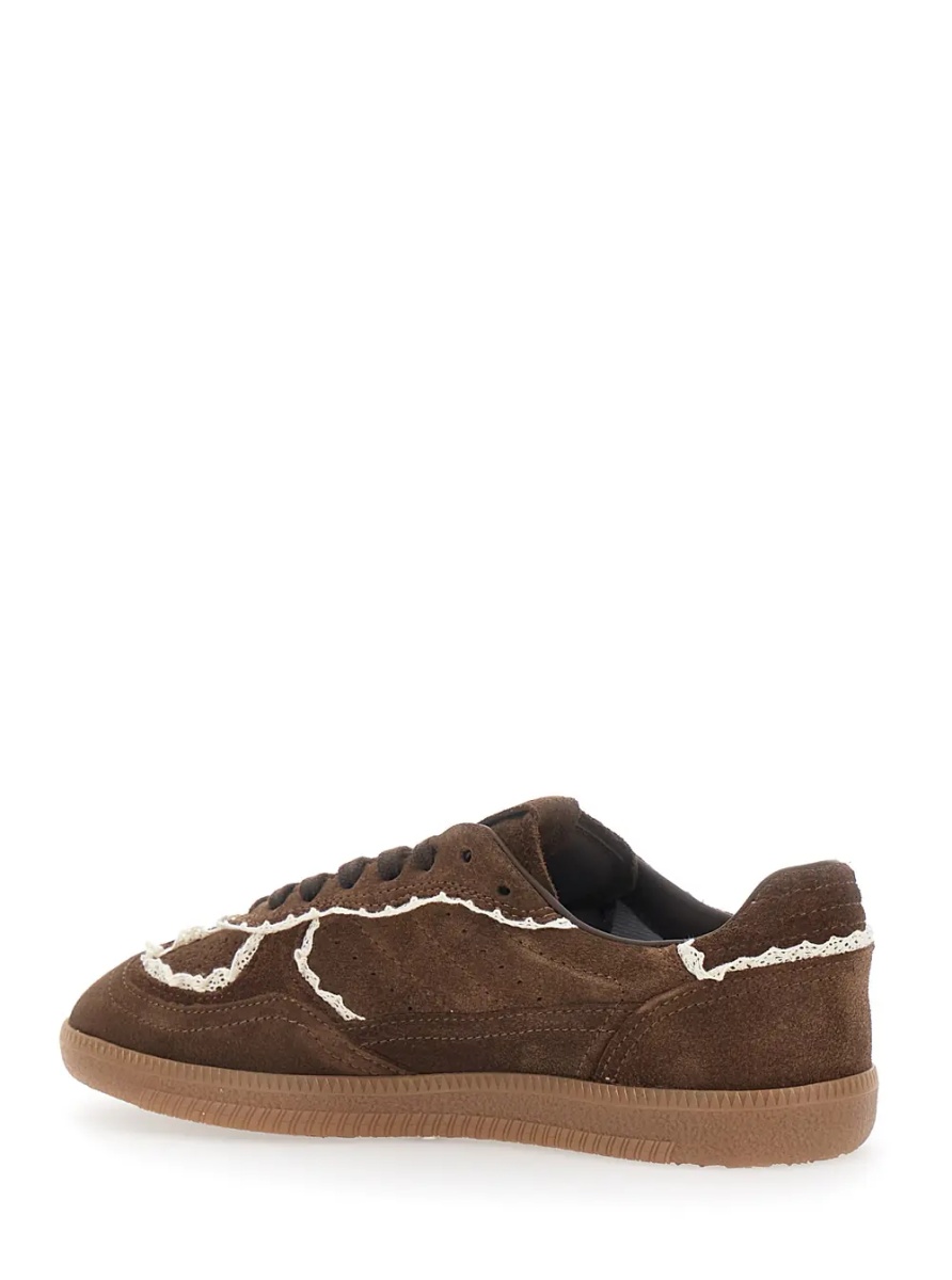 Sneakers Brown Low Top Sneakers with Embroidered Details and Logo Patch on the Tongue in Suede for Women - Img 3