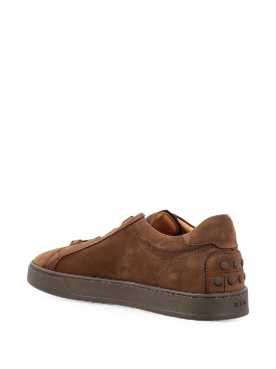 Sneakers Brown Low Top Sneakers with Grooved Sole and Logo Patch on the Tongue in Suede for Men - Img 7