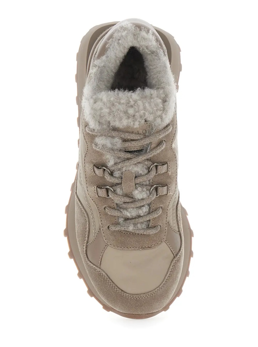 Sneakers brown Sneakers with fur lining and logo on the back in leather for women - Img 4
