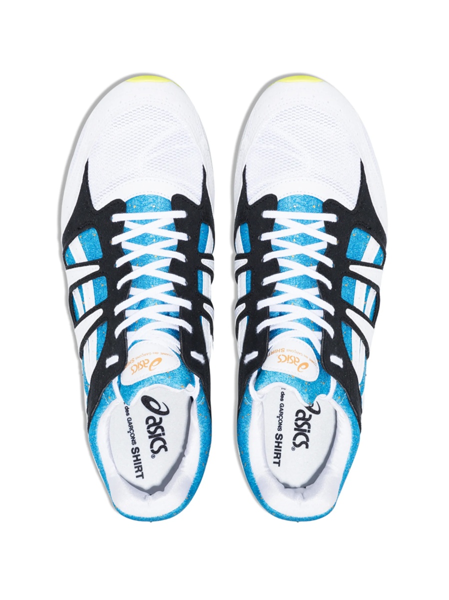 Sneakers Comme des Garçons albastri din piele si material textil - Img 4