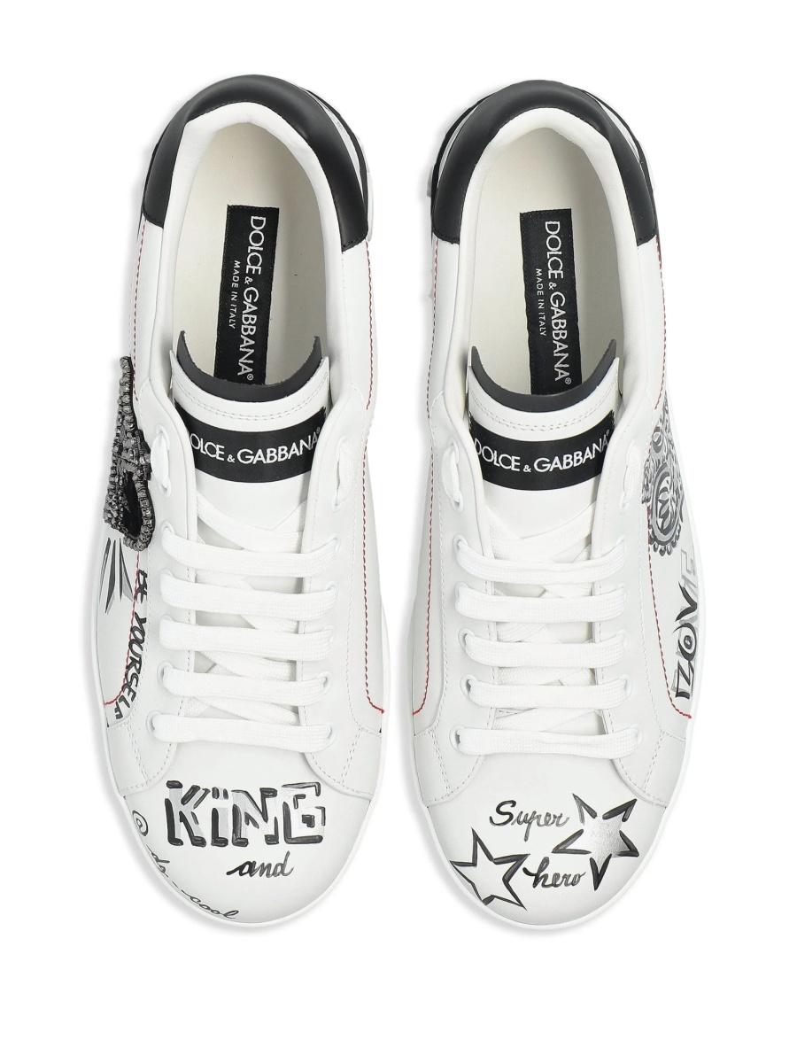 Sneakers Dolce &amp; Gabbana albi din piele - Img 5
