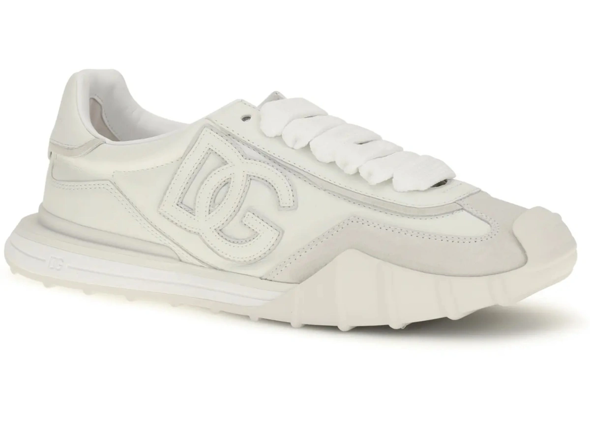 Sneakers Dolce &amp; Gabbana albi din textil si piele - Img 2