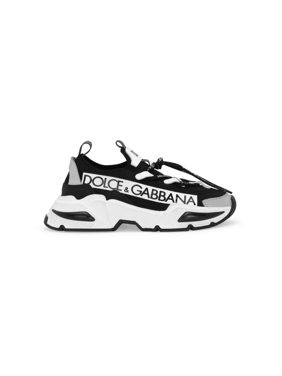Sneakers Dolce &amp; Gabbana negri din poliuretan si piele - Img 2