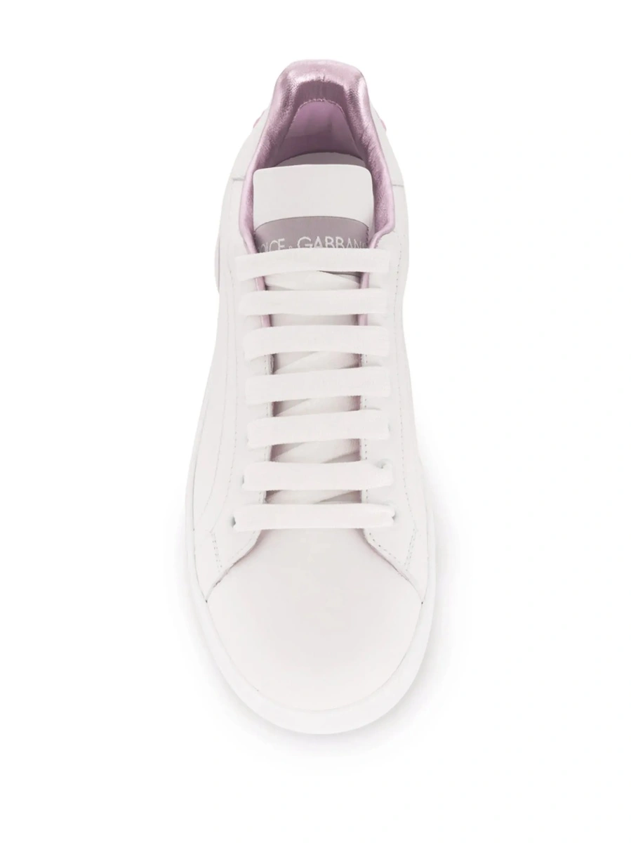Sneakers Dolce &amp; Gabbana 'Portofino' albi din piele - Img 7