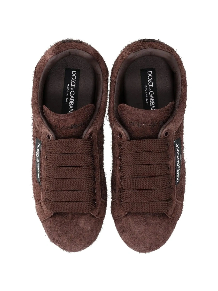 Sneakers Dolce &amp; Gabbana 'Portofino' maro din piele intoarsa - Img 7