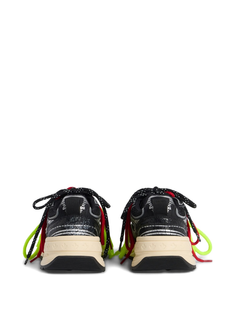 Sneakers DSQUARED2 negri din material textil si piele - Img 3