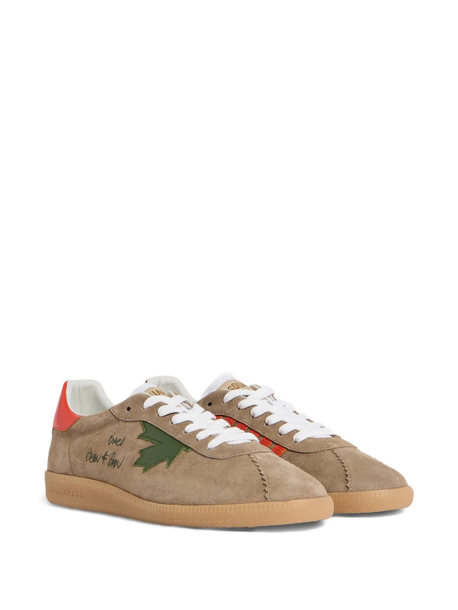 Sneakers DSQUARED2 neutri din piele intoarsa si piele - Img 2