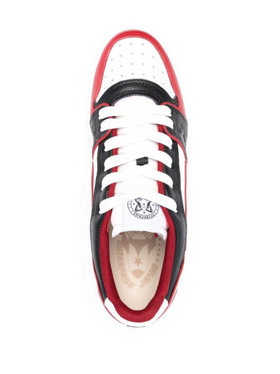 Sneakers ENTERPRISE JAPAN albi din piele si material textil - Img 4
